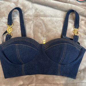 Rare Versace denim bustier top